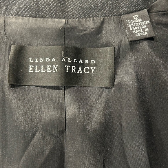 Ellen Tracy / Linda Allard Dark Gray 73% Wool Blazer Size 12 - Picture 5 of 6